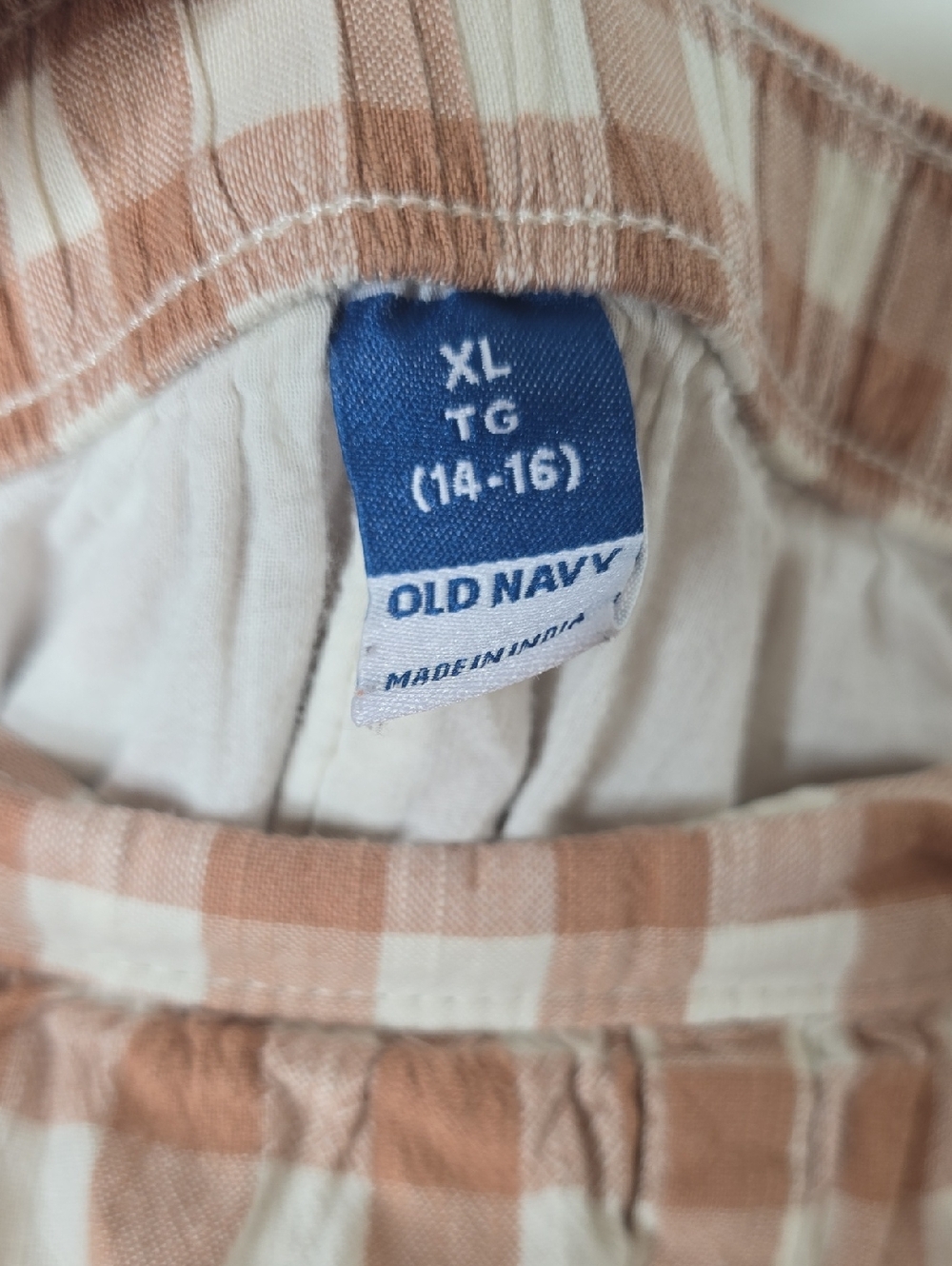 Old Navy Button-Front Tiered Gingham Skirt - Beige/White - Picture 4 of 5